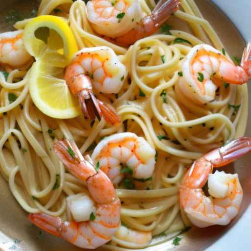 Lemon Garlic Shrimp Linguine