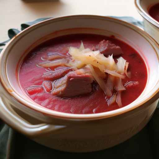 Lithuanian Borscht with Pork and Sauerkraut