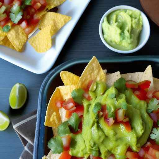 Loaded Nachos with Guacamole and Salsa