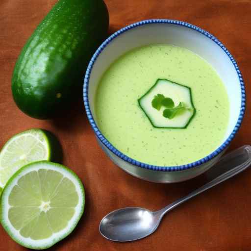 Mango and cucumber soup with lime