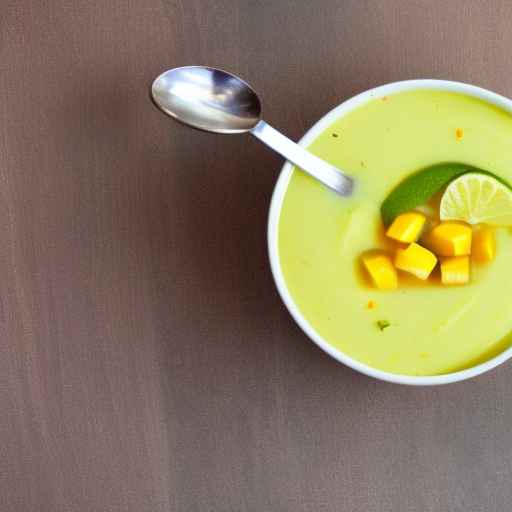 Mango and lime cold soup