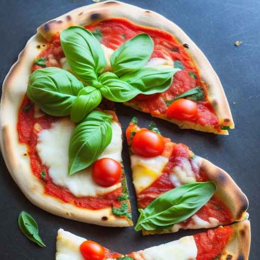 Margherita Veggie Pizza with Fresh Basil and Tomato