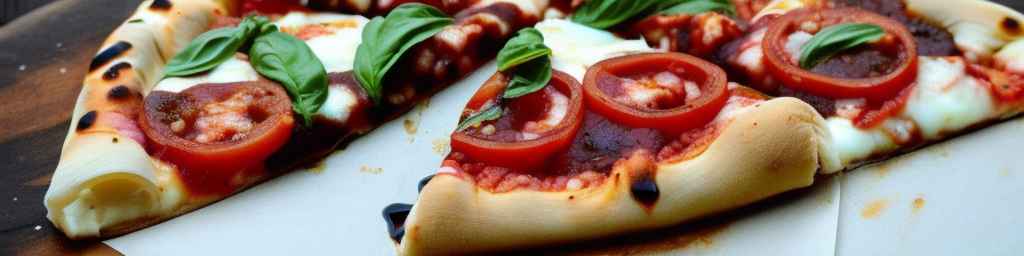 Margherita with balsamic glaze stuffed pizza