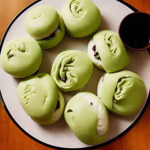 Matcha Red Bean Steamed Buns