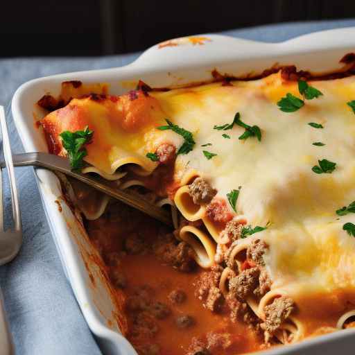 Meat and cheese lasagna casserole