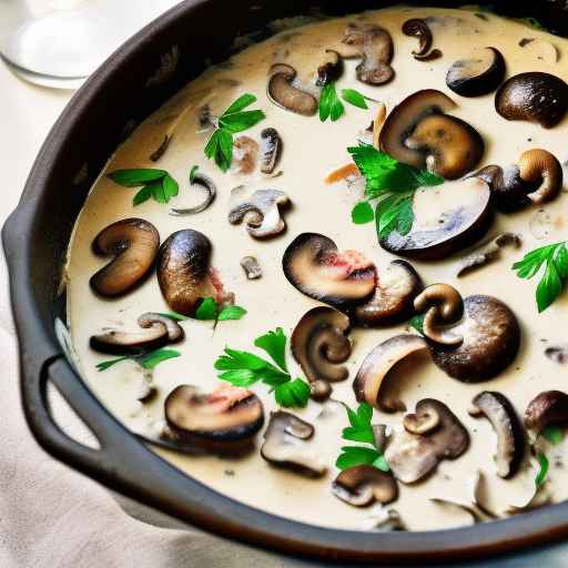 Meat and Mushrooms in Creamy Herb Sauce