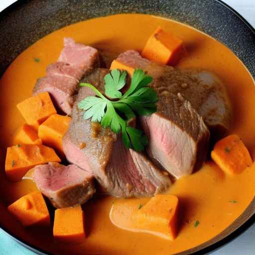 Meat and Sweet Potato in Creamy Sauce