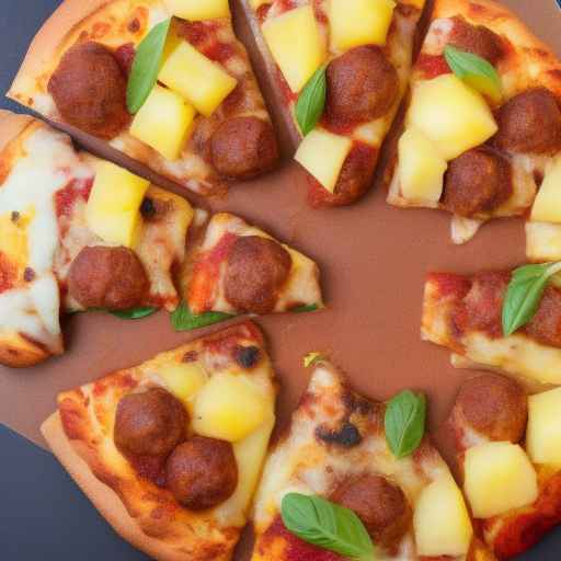 Meatball Pizza with Pineapple and Onion