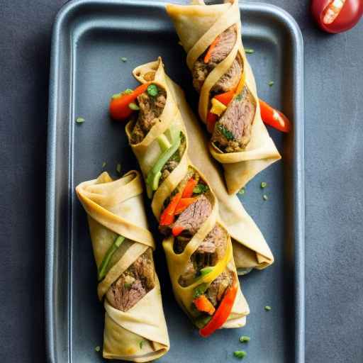 Mediterranean-inspired lamb and vegetable egg rolls