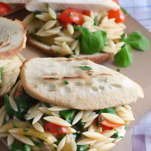 Mediterranean Chicken and Orzo Pita Sandwiches