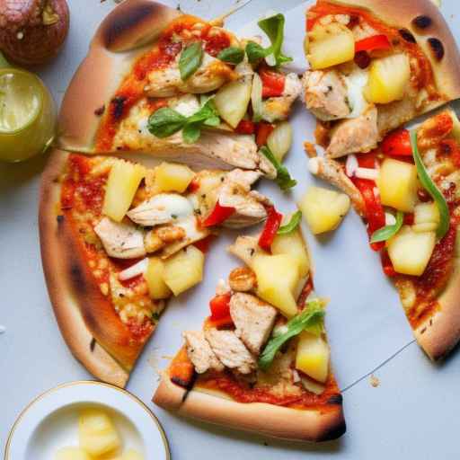 Mediterranean Chicken Pizza with Pineapple and Red Pepper