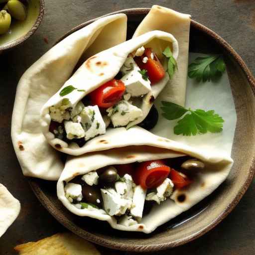 Mediterranean Feta and Olive Pita Wraps