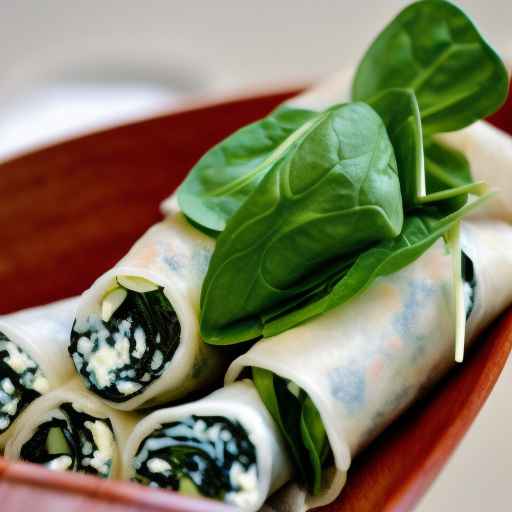 Mediterranean spinach and feta spring rolls