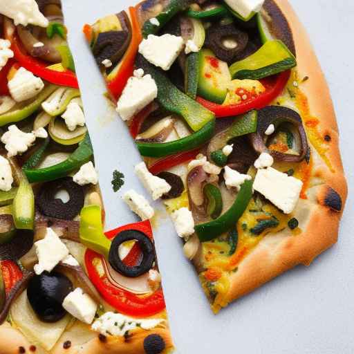 Mediterranean Veggie Pizza with Olives and Feta Cheese