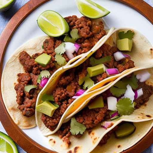 Mexican-style Tacos with Ground Beef and Refried Beans