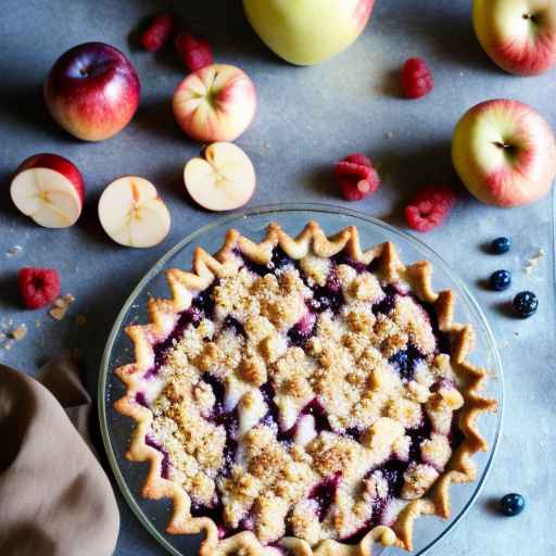 Mixed Berry and Almond Crumble Pie with Apples