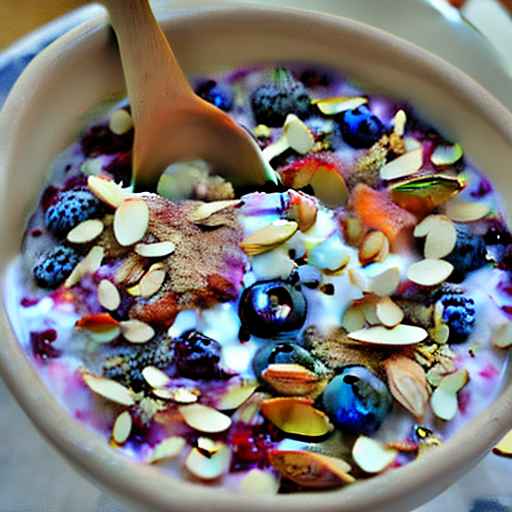 Mixed berry and almond porridge