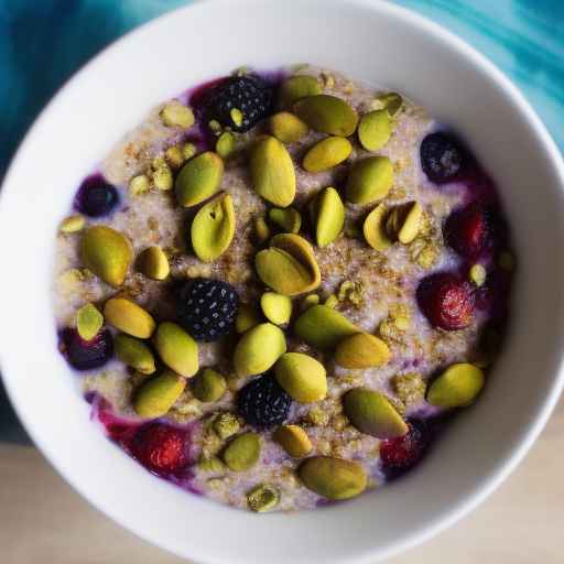 Mixed Berry and Pistachio Porridge with Buckwheat