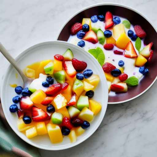 Mixed Fruit Salad with Honey Yogurt Dressing