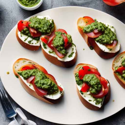 Mozzarella and Pesto Bruschetta