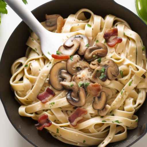 Mushroom and Bacon Fettuccine