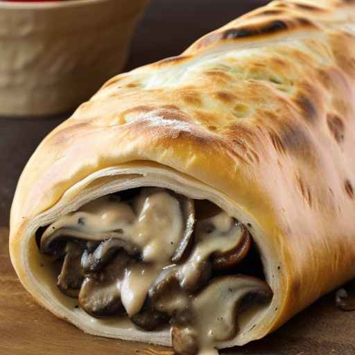 Mushroom and Cheese Calzone Roll