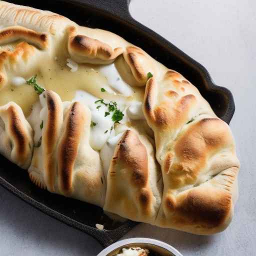 Mushroom and Ricotta Calzone with Mozzarella Cheese and Garlic