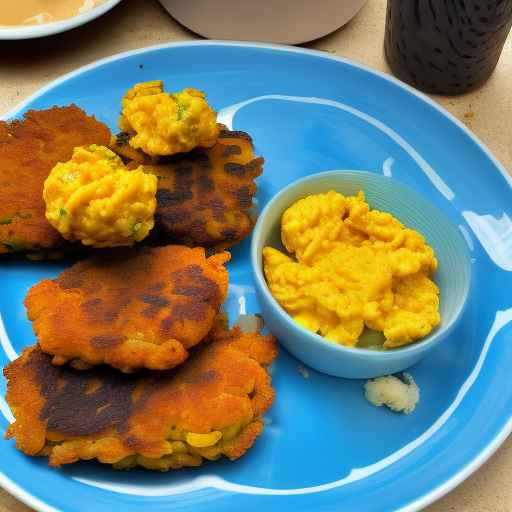 Nigerian akara with bean fritters and scrambled egg