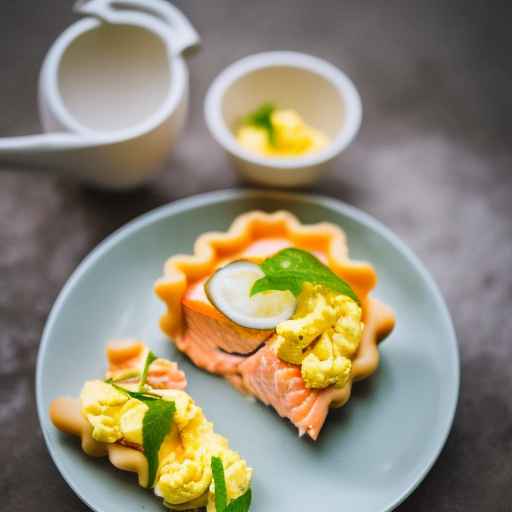 Norwegian salmon and scrambled egg tart