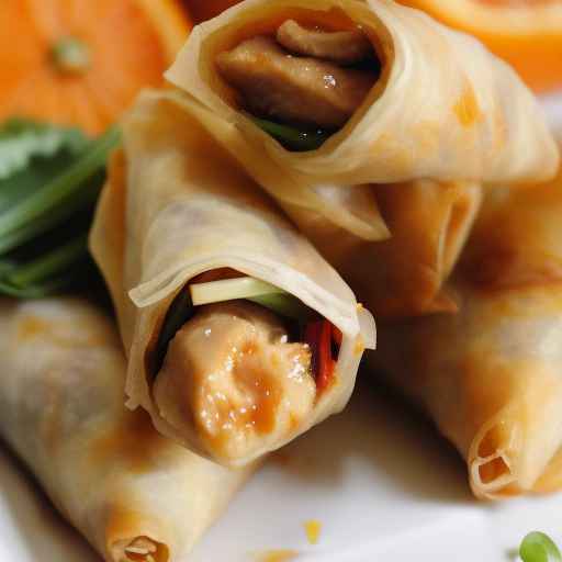 Orange Chicken Egg Rolls