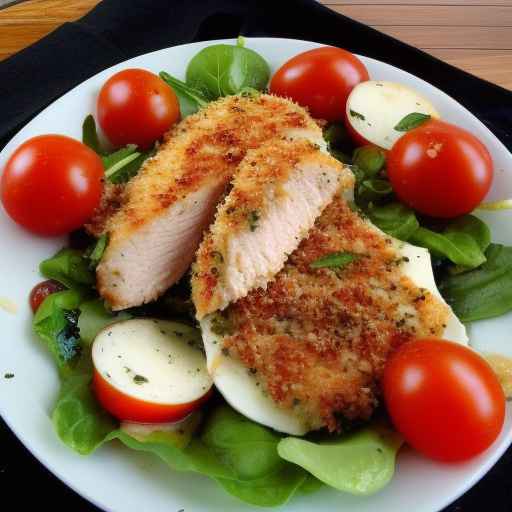 Parmesan-Crusted Chicken and Caprese Salad