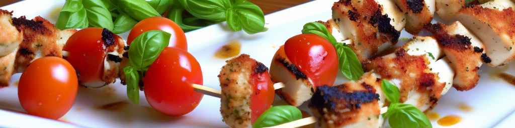 Parmesan-Crusted Chicken and Caprese Skewers