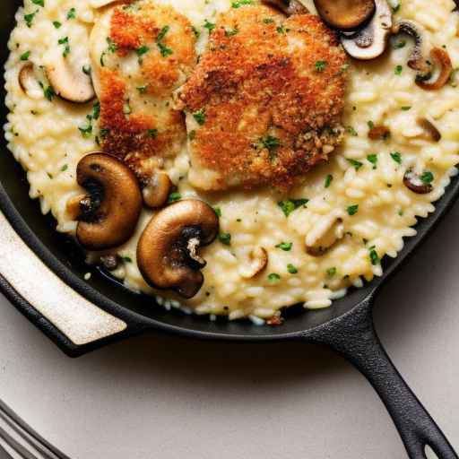 Parmesan-Crusted Chicken and Mushroom Risotto