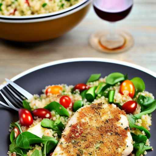 Parmesan-Crusted Chicken and Quinoa Salad