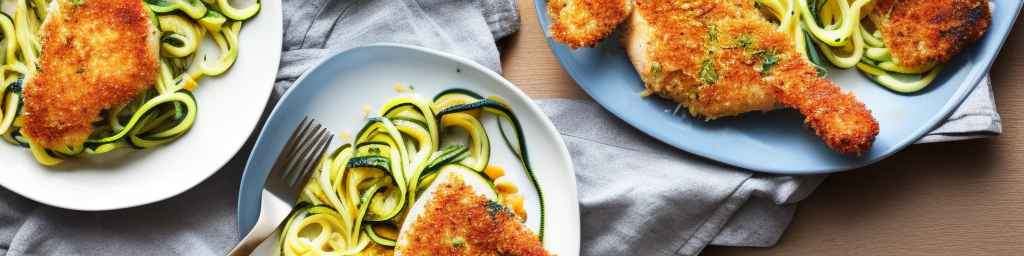 Parmesan-Crusted Chicken and Zucchini Noodles