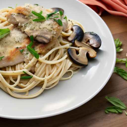 Parmesan Chicken and Mushroom Linguine