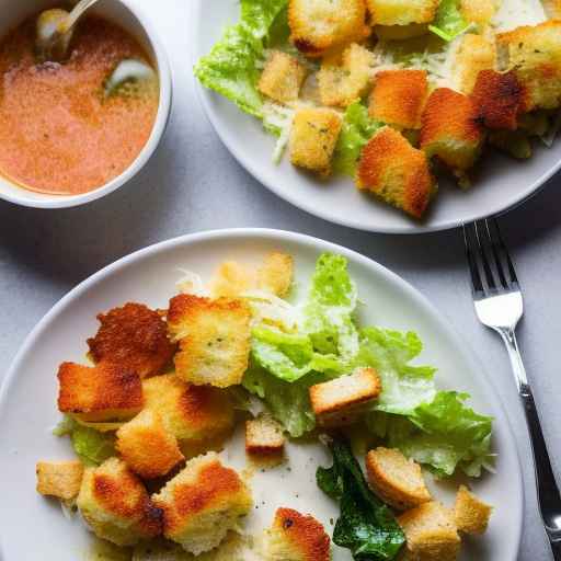 Parmesan Chicken with Caesar Salad and Croutons