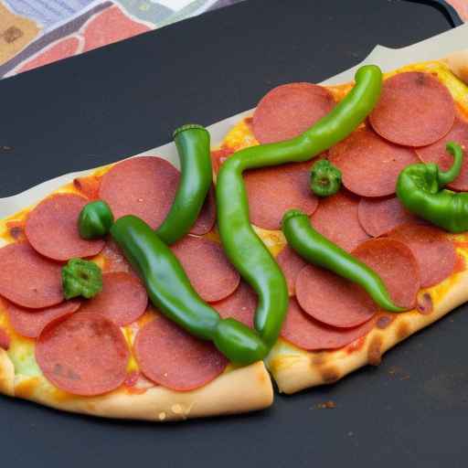 Pepperoni and green pepper folded pizza