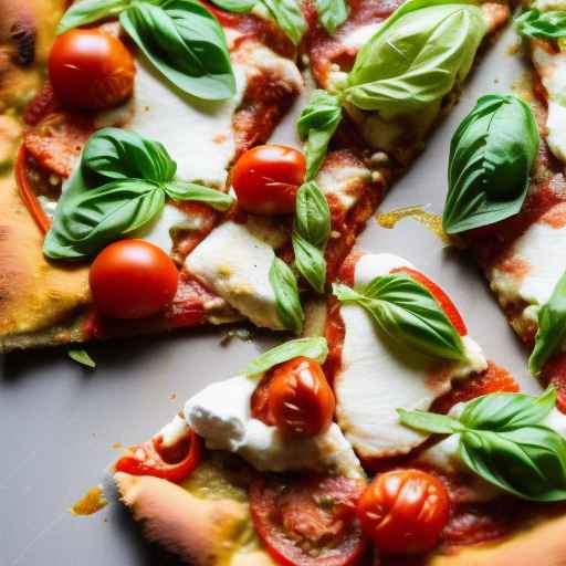 Pesto and Cherry Tomato Pizza with Fresh Mozzarella and Basil