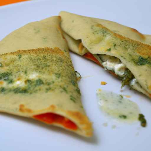 Pesto and Melted Cheese Pita Pocket