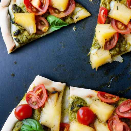 Pesto Chicken Pizza with Pineapple and Tomato