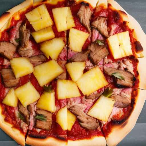 Pineapple and BBQ Pork Pizza