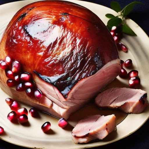 Pomegranate and Cranberry-Glazed Ham