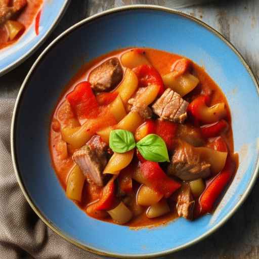 Pork and Tomato Goulash with Bell Peppers