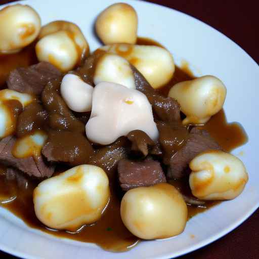 Poutine with Beef Sauce and Cheese Curds