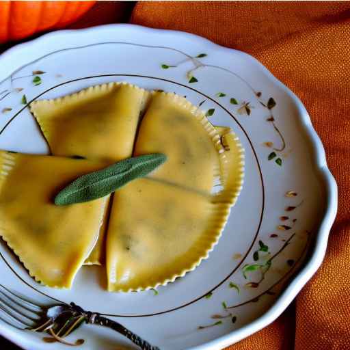 Pumpkin Ravioli with Sage Cream Sauce