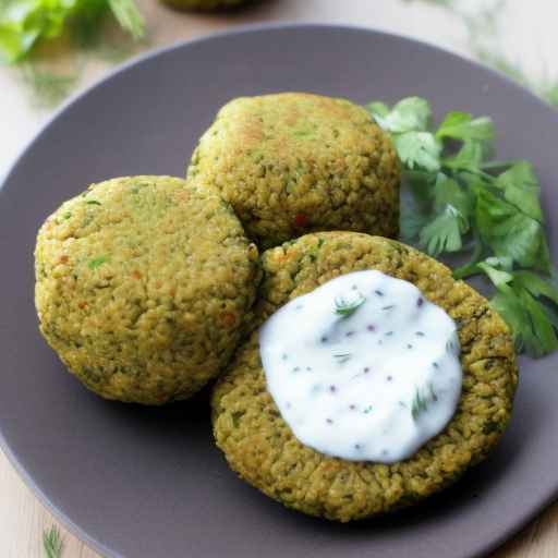 Quinoa and Chickpea Falafel with Yogurt-Dill Sauce