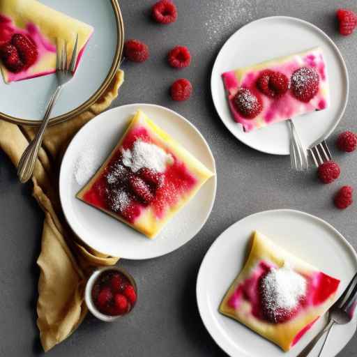 Raspberry White Chocolate Blintzes