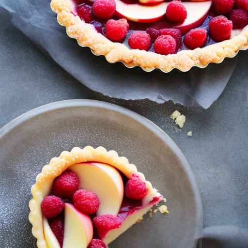 Raspberry White Chocolate Tart with Apples