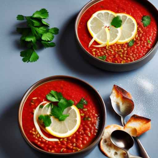 Red Lentil Borscht with Lemon and Coriander